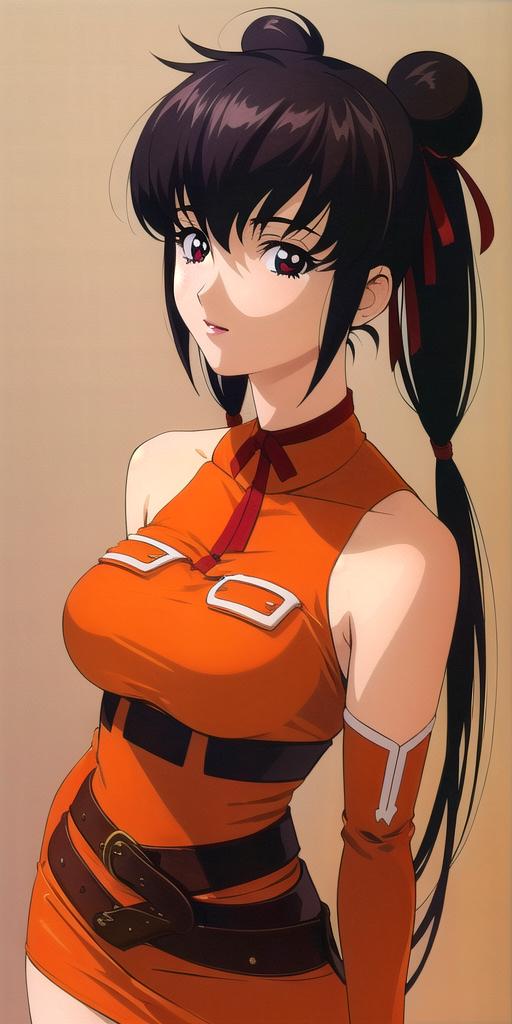 06278-1135200536-, LisaPacifist, large breasts, standing, solo, twintails, single_hair_bun,  Lisa_Orange_Short_Dress, masterpiece, best quality,.png